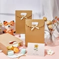 thumbnail image 4 of 12 pc Rectangle Paper Gift Bags Ribbon Bowknot Decorated Candy Tote for Birthday Wedding Silver 14.5x6x21cm, 4 of 6