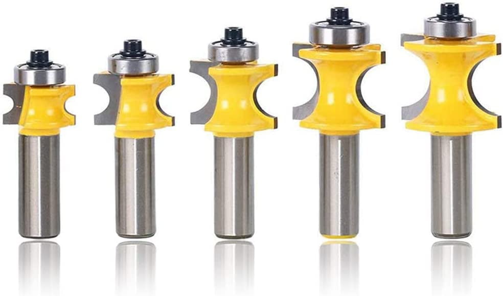 5 Pieces Bullnose Router Set, 1/2 Inch Shank Round Bearing Router Woodworking Milling Cutter Tool 1/8" 3/16" 1/4" 5/16" 3/8" Radius（5pcs） - Walmart.com
