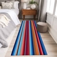 thumbnail image 4 of Mexican Style 2'x6' Runner Rugs for Hallway Kitchen Bedside Non Slip Washable, Colorful Mexico Stripes Ombre Red Blue Entryway Rug Runners with Rubber Backing, Long Carpet Runner for Laundry Room, 4 of 8