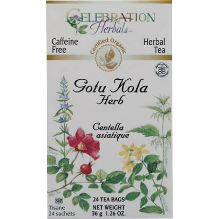 Celebration Herbals Gotu Kola Thé bio, 24 Ct