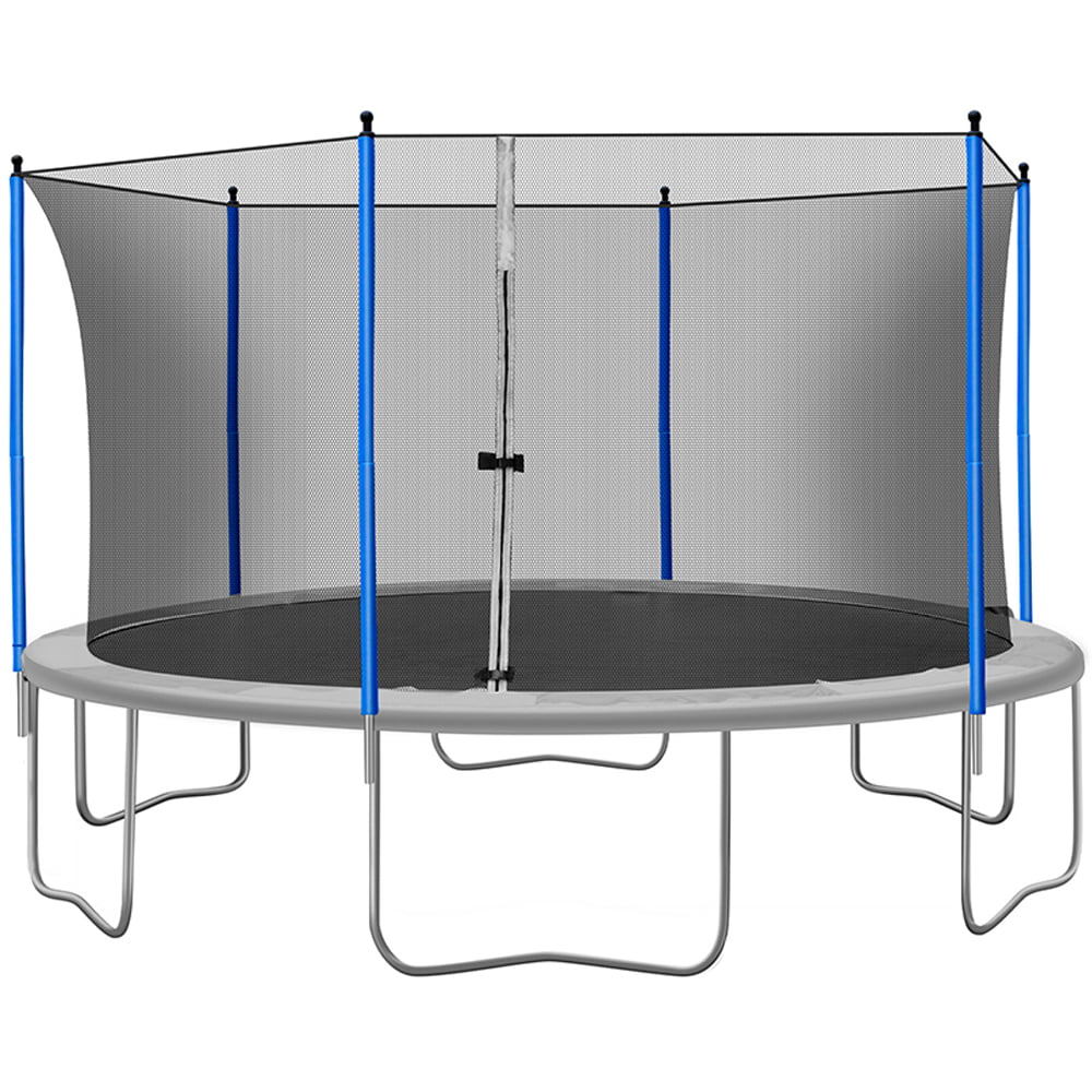 15 FT Outdoor Trampoline for Backyard, Outdoor Trampoline with Safety Enclosure Net, Steel Tube, Circular Trampolines for Adults/Kids, Family Jumping Trampoline, Kids Round Trampoline, Q17183