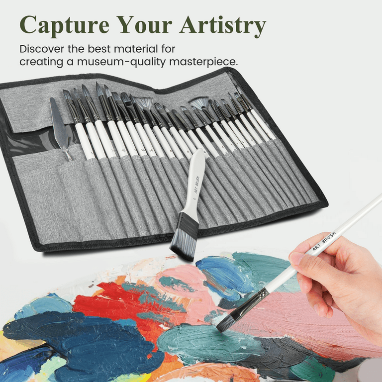Xueyu 24-Piece Artist Paint Brush Set, Multiple Shapes photo 6