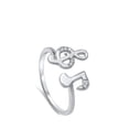 thumbnail image 4 of Music Clef Note Clear Cubic Zirconia Ring .925 Sterling Silver Band White Jewelry Female Male Size 8, 4 of 4