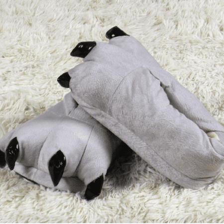 

2022 Winter Funny Animal Paw Monster Dinosaur Claw Plush Indoor Slippers Men Women Soft Warm Home Shoes