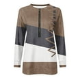 thumbnail image 4 of BLVB Women's Casual Long Sleeve Half Zipper Sweatshirt Loose Ladies Fall Loose Oversized Pullover Tops, 4 of 5