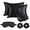black, variant on 5Pcs Satin Sleep Set - 2 Pillowcases (20"x30"), 1 Eye Mask, 2 Scrunchies, Silky Polyester Satin Hair & Skin Care Kit, Queen Size