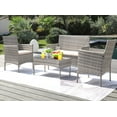 thumbnail image 6 of Devoko 4 Pieces Patio Conversation Set PE Rattan Wicker Chairs Outdoor Furniture Set, Gray/Beige, 6 of 7