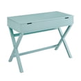 thumbnail image 1 of Pemberly Row Bureau Contemporain en Bois à Plateau Relevable, Bleu Turquoise, 1 of 13
