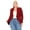Burgundy, variant on Women's Plus Size Solid Long Sleeve Waist Length Open Front Office Blazer Jacket