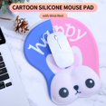 thumbnail image 3 of Queilt 2 Silicone Mouse Pad Cute Cartoon Anti-slip Mouse Mat with Wrist Rest Smooth Movement Accurate Positioning for PC Laptop Bowknot（butt frog）, 3 of 5
