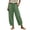 Green, variant on ibiyuan Business Casual Pants for Women Elastic Waist Palazzo Pants Loose Fit Women Trousers Drawstring Cotton Lounge Pants Women with Pockets