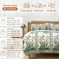 thumbnail image 6 of Cal King 4 Piece Bedding Set Country Butterfly Spring Flower Leaves Soft Breathable Duvet Cover and Pillowcase,Vintage Green Plants Duvet Cover Set Bed Sheets for Bedroom Dormitory Guest Room, 6 of 9