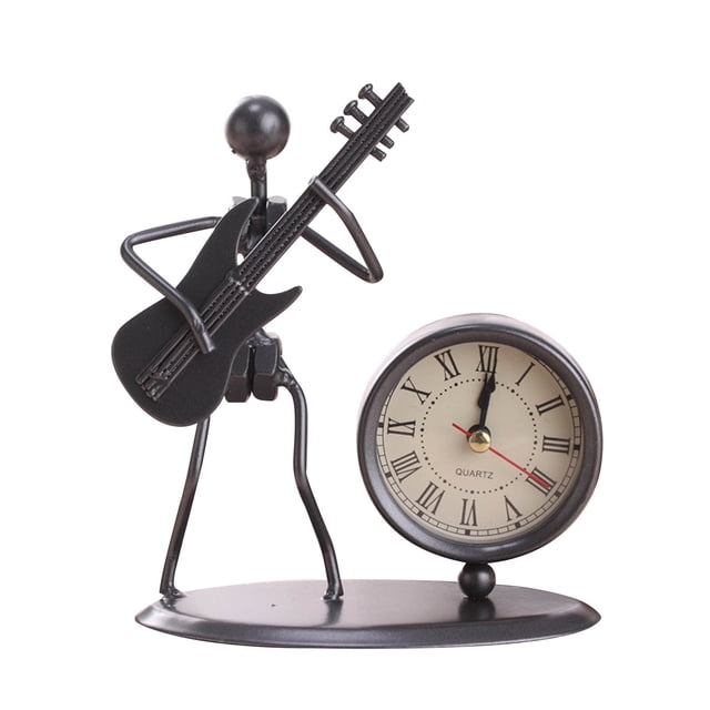 Wrought Iron Musical Instrument Villain Clock for Personality Decor, Enhancing Home or Office Ambiance with Unique Design