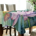 thumbnail image 3 of Lotus Painting Rectangle Tablecloth Waterproof Polyester Table Clothative Stain Resistant & Wrinkle Resistant Washable Table Cover for Dining Table/Party/Camping 54x57 Inch Decor Gift, 3 of 7