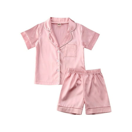 

2PCS Baby Boys Girls Pajamas Set Short Sleeve Shirt+Pants Sleepwear