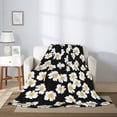 thumbnail image 2 of Throw Blanket, Soft Flannel Throw Blanket for Couch, Bed, Travel, Living Room & Home Decor, Cozy Lightweight Warm Fluffy Fuzzy Blankets for Adults Women Girls (50×40 Inch, Daisy), 2 of 7
