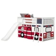 thumbnail image 3 of Low Bunk With Easy Slide & Firetruck Curtain, White, 3 of 10