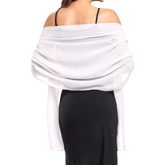 Bovemsi Shawl Wraps for Women Evening Gown Chiffon Wedding Formal Bride Bridesmaid Soft Scarf Sheer Poncho Shawl