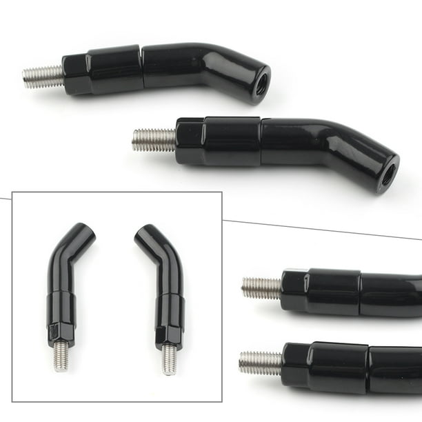 ZS Aluminum Black Motorbike Mirror Stem Extenders For Harley Davidson