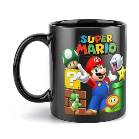 

Super Mario Mug Black Ceramic Coffee Mugs with Handle Latte Cup Water Cup Tea Cup Fashion Mug for Women And Men