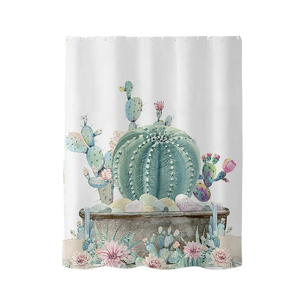 Yhmxh Decoración del baño Cortina de ducha de poliéster, de secado rápido y con dobladillo con peso, ideal para baño, con hojas tropicales. Organizadores y almacenamiento de baño Accesorios de baño