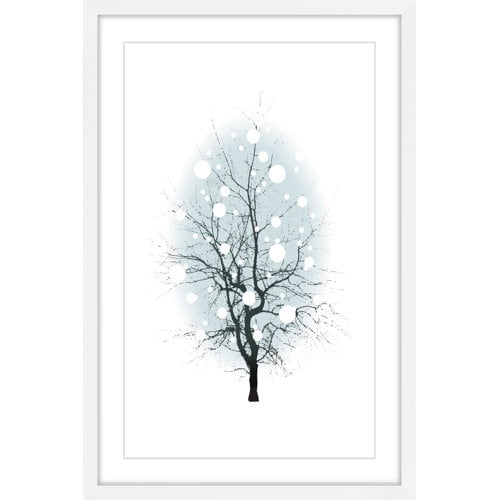 Marmont Hill "Blue Hue Bubbles" by Katarina Snygg Framed Painting Print