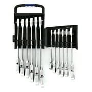 Hyper Tough 12-Piece Metric Flex Head Ratchet Wrench Tool Set, Hand Tools