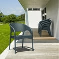 thumbnail image 4 of Compamia Panama Resin Faux Wicker Patio Dining Arm Chairs with Optional Cushion - Set of 2, 4 of 11