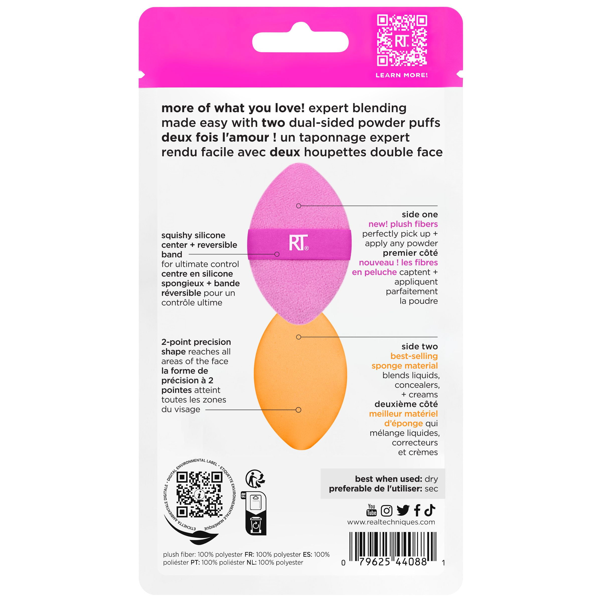 Real Techniques Miracle 2-1 Powder Puff Duo, 2 pieces