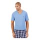 thumbnail image 1 of Nautica - Camiseta para dormir de pijama de punto sÃ³lido para hombre, azul, grande Nautica Camiseta de manga corta, 1 of 2