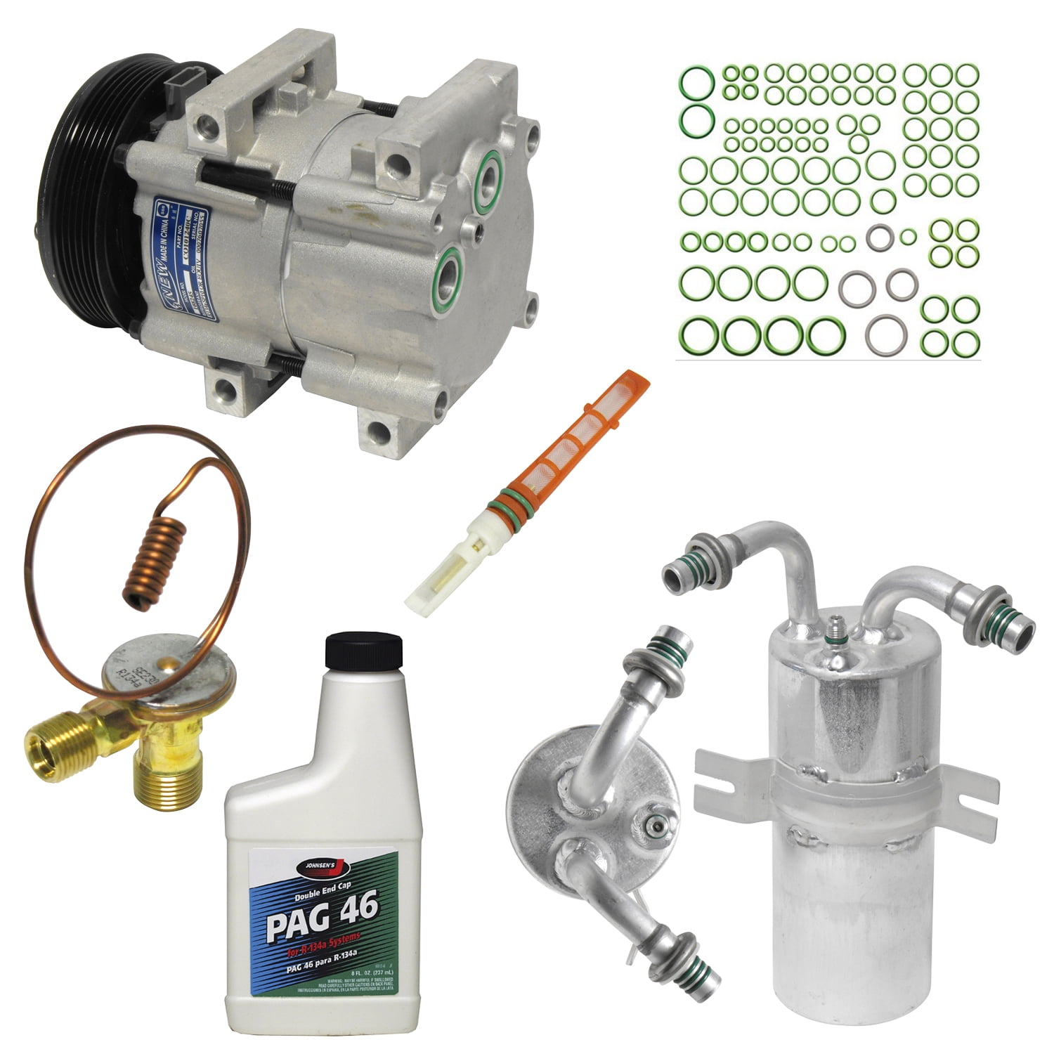 New A/C Compressor and Component Kit 1050294 4R3Z19703A E150