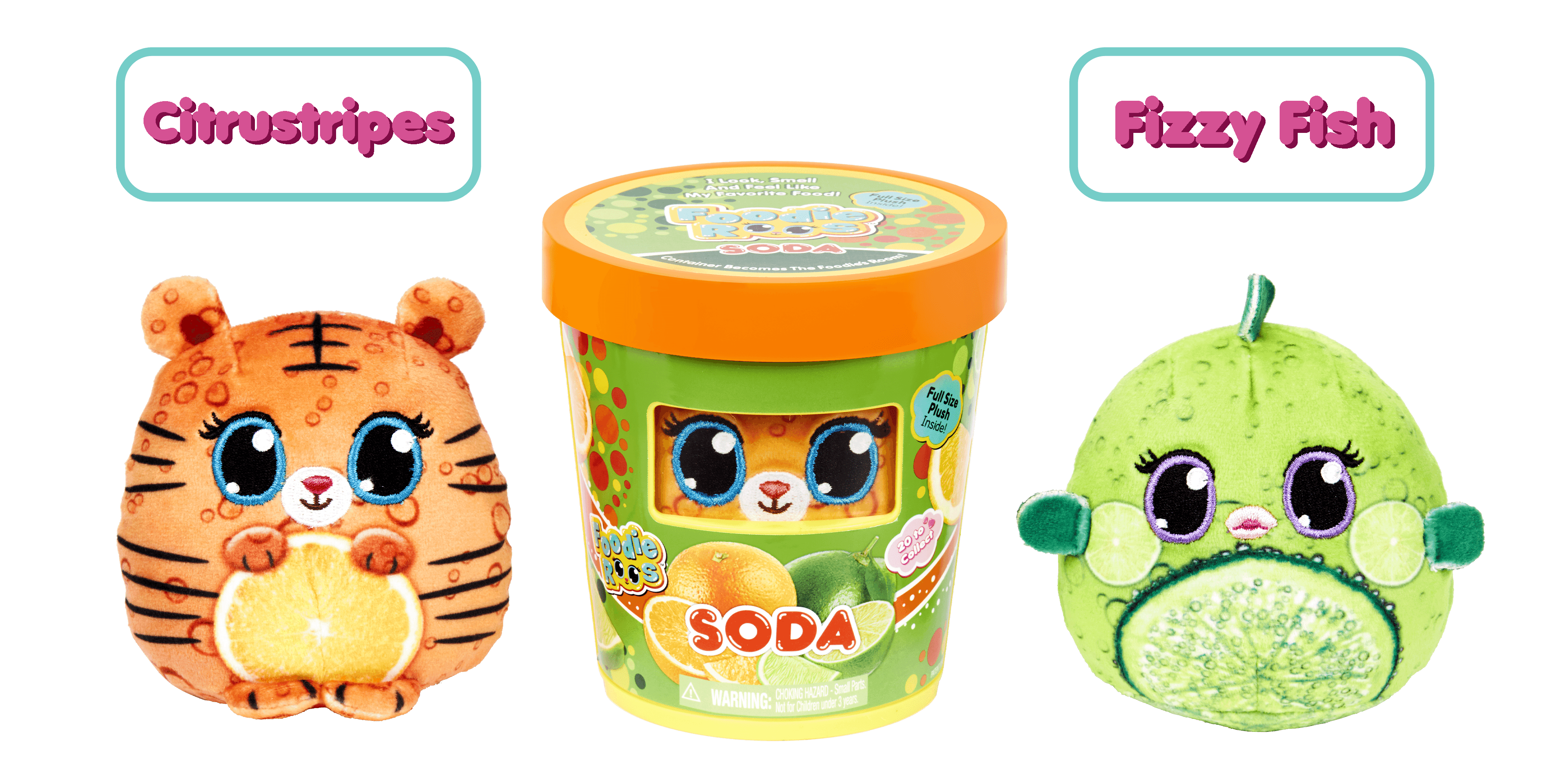 Foodie Roos- Snack-a-Roo Plush Soda Edition - Surprise Squeezable