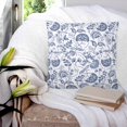 thumbnail image 3 of Pillow Covers 16x16 Set of 2, Boho Blue Floral Throw Pillow Covers Decorative Couch Cushion Cover, Vintage Farmhouse Paisley Plant Leaf Microfiber Soft Square Pillowcases for Bedroom Living Room Sofa, 3 of 7