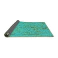 thumbnail image 2 of Ahgly Company Indoor Round Abstract Turquoise Blue Modern Area Rugs, 5' Round, 2 of 4