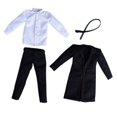 thumbnail image 4 of 1/6 figuras de trajes de chaqueta para hombres, cosplay de moda de moda retro con cinturón, traje de uniformes para figuras de 12 pulgadas vestidas abrigo, 4 of 8