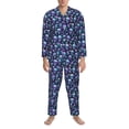 thumbnail image 3 of Pofeuu Skull purple flower Print Men's Long Sleeve Pajama Set Pijamas Para Hombres Pijamas Para Hombres Mens Pajamas Set-X-Large, 3 of 7