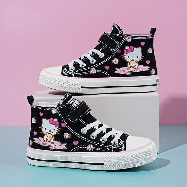 Zapatillas de lona de Hello Kitty para ninos y ninas zapatos deportivos de mezclilla para correr de princesa Tenis informales de talla grande comodos Walmart en linea