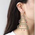 thumbnail image 3 of Exaggerated Large Christmas Tree CZ Drop Dangle Statement Earrings for Women - Gold Plated Crystal Star Stud Colorful Bead Ball Charms Dangling Earring Chandelier Dainty Xmas Ornament Holiday Jewelry, 3 of 4