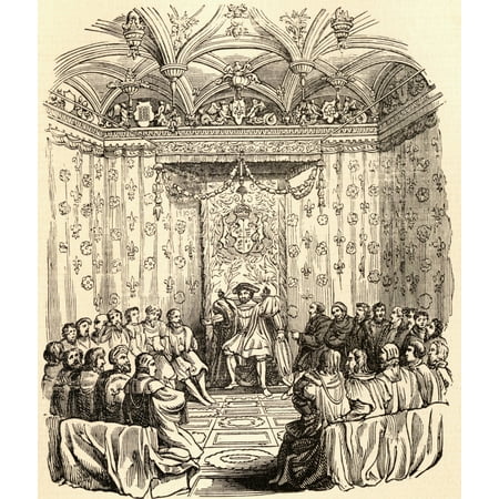 King Henry Viii Of England And His Council After A Contemporary Drawing From History Of Hampton Court Palace In Tudor Times By Ernest Law Published London 1885