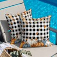 thumbnail image 2 of Throw Pillow Covers, Orange Blue Pumpkins Fall Decorative Throw Pillow Covers 18x18 Inch, Thanksgiving Maple Leaf Plaid Square Linen Pillow Cases for Couch/Living Room/Sofa, 2 of 9