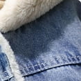 thumbnail image 5 of White Boy Girl Bow Tie Western Warm Fuzzy Hooded Cardigan for Kids Girl Boy Fall Winter Long Sleeve Collared High Neck Fleece Lined Wool Denim Jacket Outfits Kid 2025 9 Years, 5 of 9