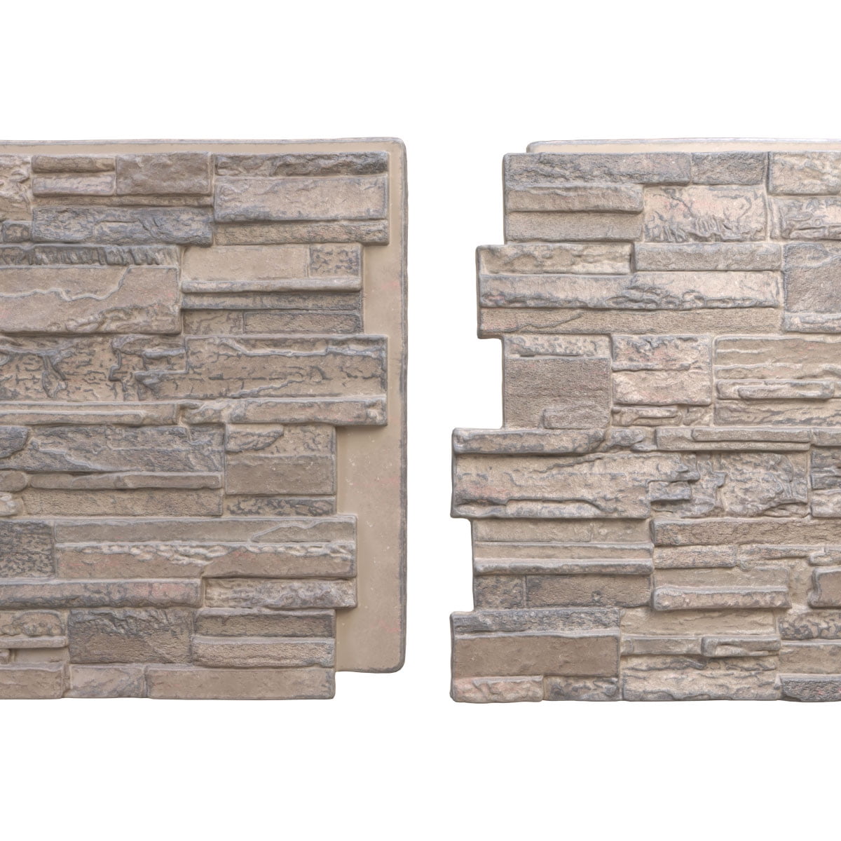 Ekena Millwork 48 5/8"W x 24 3/4"H x 1 1/4"D Cascade Stacked Stone, EverStone Faux Stone Siding Panel, Polermo