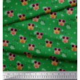 thumbnail image 3 of Soimoi Green Poly Georgette Fabric Musical Notes,Dot & Goggles Fashion Print Fabric by the Yard 42 Inch Wide, 3 of 3