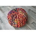 thumbnail image 6 of Large Round Multi-color Pouf Ottoman Braided Indoor Floor Foot Stool, 6 of 10