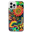 thumbnail image 1 of MUNDAZE Apple iPhone 12 Pro Shockproof Clear Hybrid Protective Phone Case Neon Psychedelic Indie Hippie Sunflowers Cover, 1 of 5