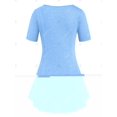 thumbnail image 2 of Túncón de manga corta de contraste a cuadros con talla grande Rosegal  Camisetas tallas grandes, 2 of 5
