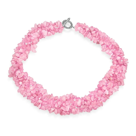 Bling Jewelry Womens Chunky Gemstone Cluster Multi Strand Bib Collar Necklace