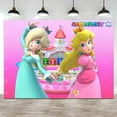thumbnail image 2 of Princess Peach Happy Birthday Backdrop Party Banner Princess Peach Indoor Outdoor Decorations Supplies, 2 of 2