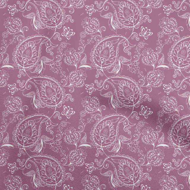 oneOone Georgette Viscose Lavender Fabric Block Sewing Material Print Fabric By The Yard 42 Inch Wide