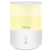 Homasy Cool Mist Humidifier, 23dB Baby Quiet Air Humidifier, 2.5 L Top Refill Adjustable Mist Modes, Essential Oil Diffuser with 7 Color Lights for Bedroom Lasts up to 28 Hours, Sleep Mode - White